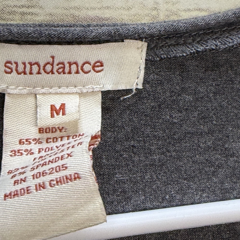 Sundance Dulcet Tones Velour Velvet Jersey Women's Medium Round Neck Top View 3